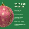 Tulsi 10cm Lilac Bauble with Pale Gold Leaf Motifs |