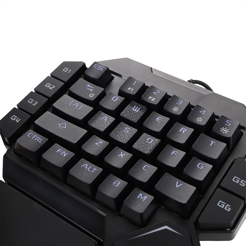 Onehanded Keyboard RGB Blacklight Mechanical Keyboard With Macro Definition Function