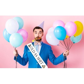 Old AS SHlT Sash – Birthday Novelty Sash with Large Metal Pin for Men & Women. Great for Retirement Work Party, Events, Party Supplies, Gifts, Favors, & Decorations by JPACO