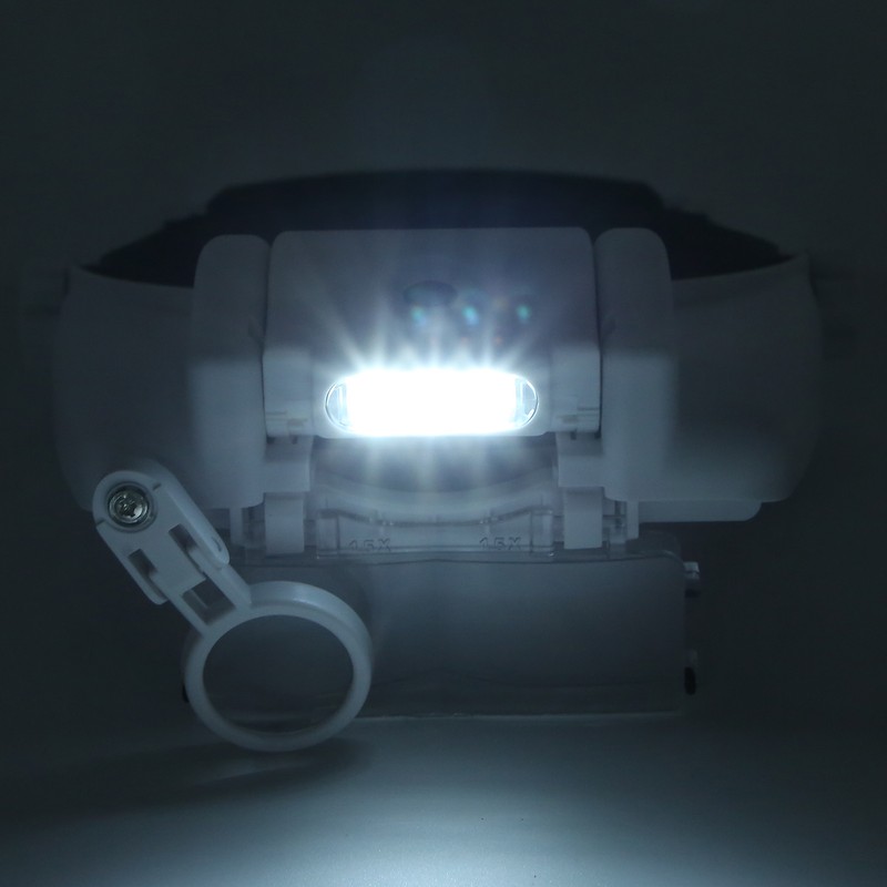LED Helmet Magnifier Tattoo Beauty Adjustable Headband Magnifying Glass Head