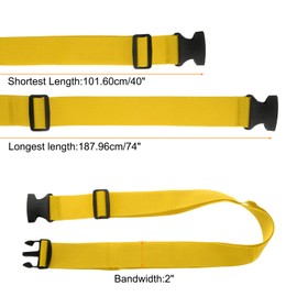 HARFINGTON 2pcs Luggage Straps Adjustable Buckle Luggage Connector Straps Nylon Suitcase Belt Strap Luggage Connect Attachment Accessories for Luggage Wraps Suitcases and Bags, Golden