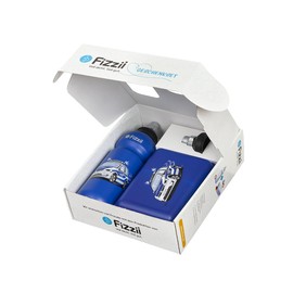 Fizzii Police Gift Set (Drinking Bottle 600 ml + Lunch Box + Replacement Drinking Cap in High-Quality Gift Box)