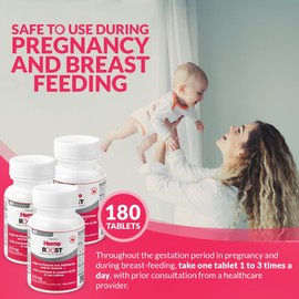 HEME BOOST Hemeboost 11.6mg (232mg Heme Iron) I 180 Tablets I High Potency Natural Iron Supplement I High Absorption & Gentle on Stomach I Iron Pills for Adults & Safe for Use in Pregnancy