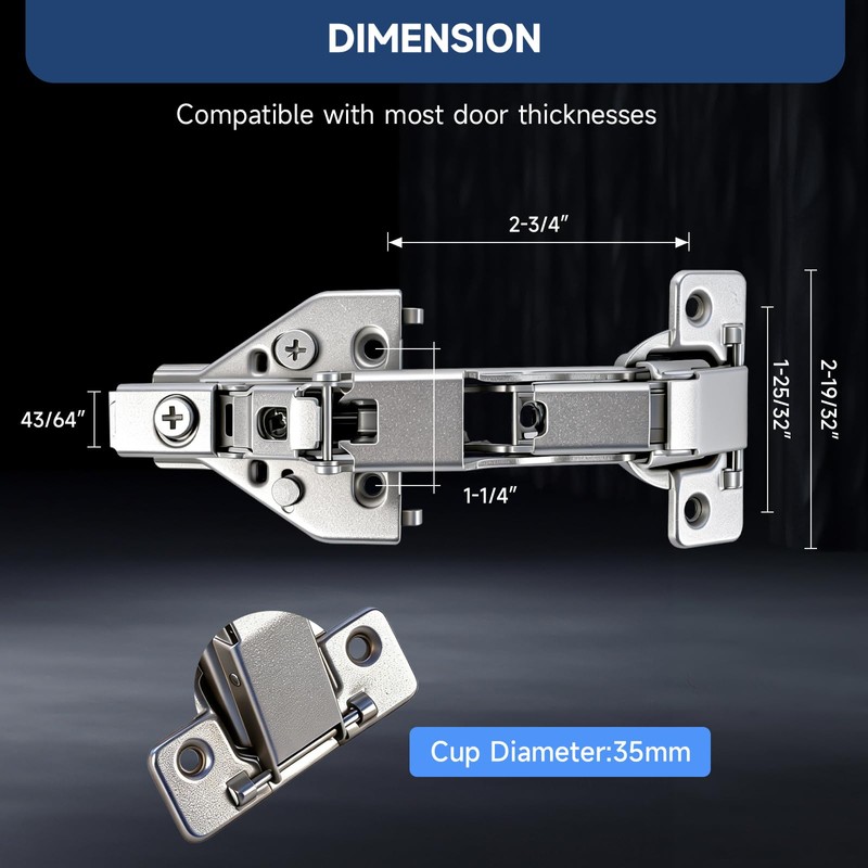 HJ 165 Degree Corner Cabinet Hinges, 2 Pack Lazy Susan