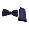 F NODE Men's Bow Tie, Denim Pocket Square with Handkerchief,