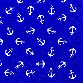 20 Napkins Small Anchor on Blue / Maritime / Sea / Sea 33 x 33 cm