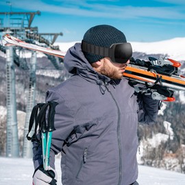 OULAIQI Ski Snow Goggles,OTG UV400 Protection,Anti Fog Skiing,Skating,Snowboarding,Snowboard Goggles For Men Women Youth (Gray)