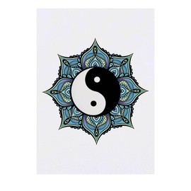 'Tranquil Yin Yang Mandala' Temporary Tattoo - Water Resistant, Skin-Safe, Non-Toxic Transfer (TO00059419)