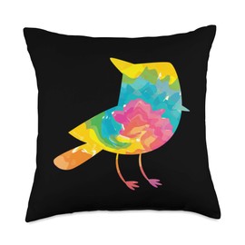 Tie Dye Bird Tie Birdie Cute Bird Lover Birder Birding Throw Pillow