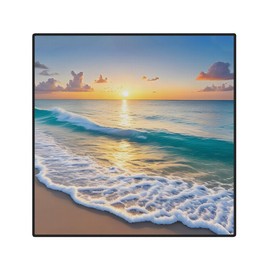 siayaharu 31.5""x31.5"" Mahjong Mat Anti Slip and Noise Reduction for Mahjong, Dominoes, Poker, Board and Tile Games Mahjong Table Cover with Carrying Bag (Beach)