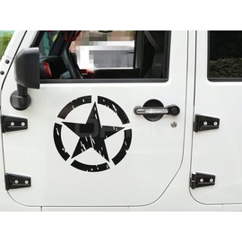 Hooke Road Matte Black Door Handle Recess Guard for 2007-2018 Jeep JK Wrangler Unlimited 4-Door - 5PCS