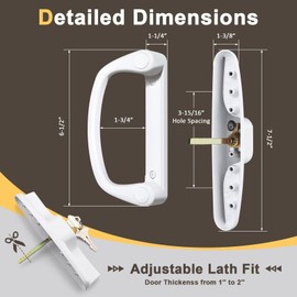 Knobonly Keyed Patio Sliding Door Handle Set, Replacement Slider Handle Set for Glass Door, Fit Standard 1’’ to 2’’ Thick Doors, 3-15/16’’ Hole Spacing, Reversible Design, with Mortise Lock