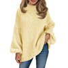 Saodimallsu Womens Oversized Cable Knit Sweater Chunky Mock Neck Long