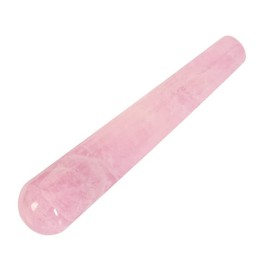 Natural Rose Quartz Massage Wand, 4.3" Crystal Massage Stick Gua Sha Scraping Massage Tool for Acupuncture Therapy Pointed Stick Treatment Crystal Wand for Women to Train Pelvic Muscles Kegel Exercise