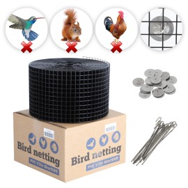 6in X 100ft Solar Panel Critter Guard Kit 60 Stainless Steel Fasteners Rust Proof PVC Coated Wire Roll Mesh Solar ProtectionAperture: 1/2"*1/2", Wire Diameter: 0.95mm