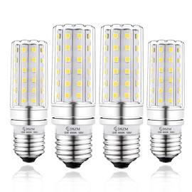 E26 LED Bulbs, 12W LED Bulb 100 Watt Equivalent, 1200lm, Decorative Medium Base E26 Corn Non-Dimmable LED Bulbs, 6000K Daylight Deluxe LED Lamp, Pack of 4