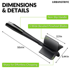 Urbanstrive Heavy Duty Meat Chopper for Ground Beef, Durable Ground Beef Smasher, Non-Scratch Hamburger Chopper, Non-slip Ground Meat Chopper and Meat Masher Ground Beef, Black