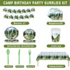 Nicime Happy Camper Party Supplies, Cute Forest Camping Tableware for