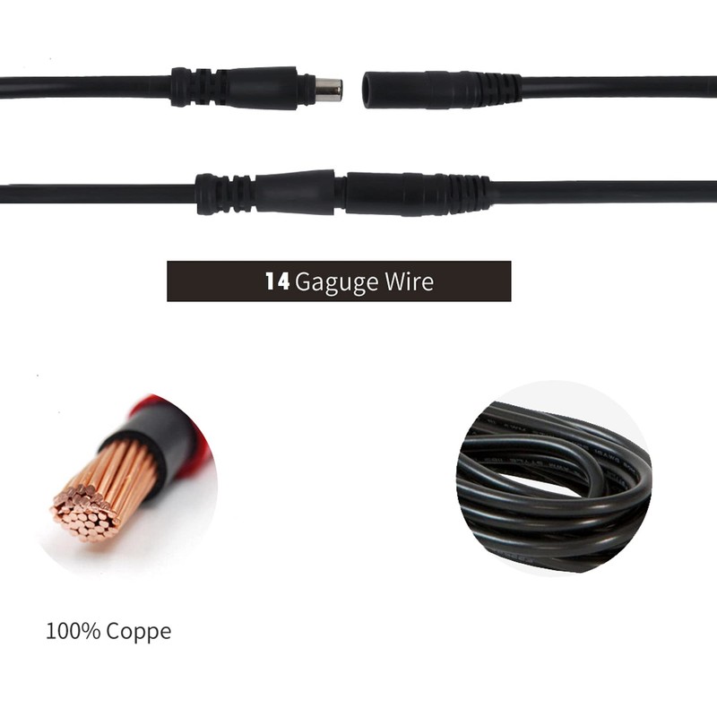 SolarEnz DC 8mm ExtensionCable 10Ft DC Power Plug for Solar