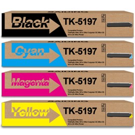 SAIDING High Yield TK5197 TK-5197 Toner Cartrigde Replacement for Kyocera TASKalfa 306ci 307ci 308ci Copystar CS 306ci CS 307ci CS 308ci Printer(Black Cyan Yellow Magenta,4PK)