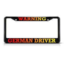 Warning, German Driver License Plate Frame Tag Holder Cover