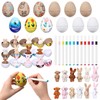 MiniInflat 12 Pack Prefilled Paper Mache Easter Eggs, with Stuffed