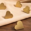 DAPANIY Heart Brass Knobs, Brushed Gold Cabinet Knobs Heart Shape