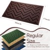 VivaNest Coffee Brown Geometry Outdoor Indoor Entrance Doormats, Absorbent Durable
