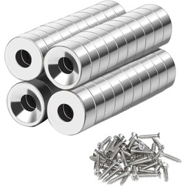 Extra Strong Neodymium Magnets Extra Large Strong Round for Magnetic Plate with Hole 10 x 3-3 mm Kitchen Fridge Pack of 40