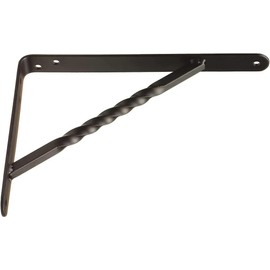 Amig - Shelf Bracket Stainless Steel Model 21 | Metal Bracket for Shelves | Shelf Bracket | Colour: Black | Dimensions: 250 x 200 mm | Recommended Max Weight: 225 kg