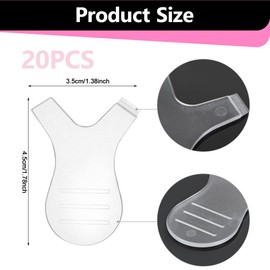 KEQAR 20 Stück Wimpernlifting Zubehör Y-Bürste Silikon Schildkröte Wimpernlifting Werkzeug Curling Pad Wimpernlifting Kamm Transparent Rosa