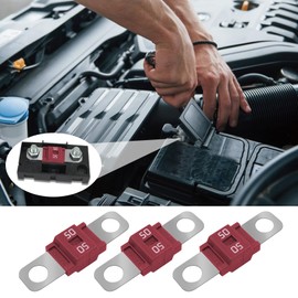 RGOAANC 3PCS AMI/Midi Fuse, 50A High Current Fuse, Copper Plated High Current Bolt-on Fuse 50 Amp for Cars, Trucks, Construction Vehicles, Buses, Caravans Marine Boat
