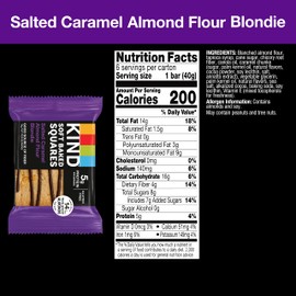 KIND Soft Baked Squares, Salted Caramel Almond Flour Blondie, Healthy Snack Bars, Gluten Free, 5g Protein, 6 Count