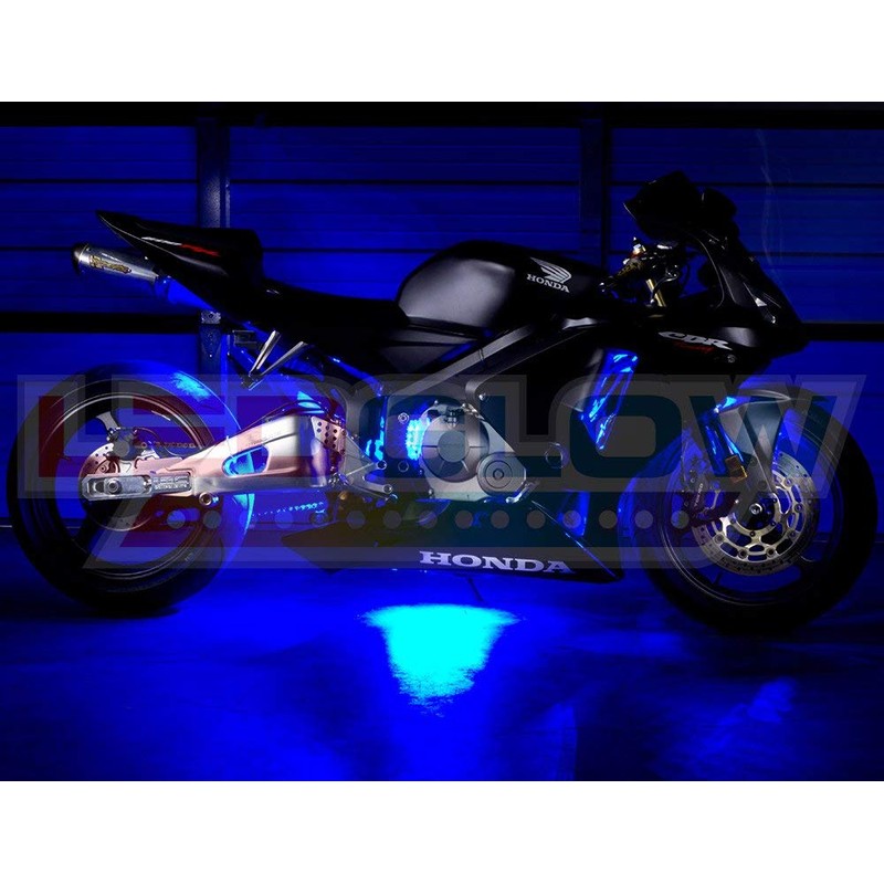 LEDGlow 6pc Advanced Blue LED Motorcycle Accent Neon Underglow Lighting