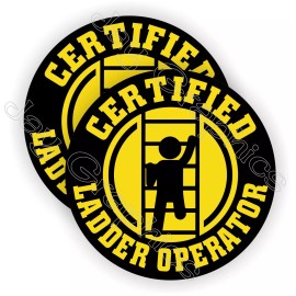 Unbranded/Generic Certified Ladder Operator Funny Hard Hat Stickers \ Helmet Decals Labels Safety