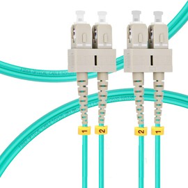FLYPROFiber- 2M SC to SC OM3 Fiber Patch Cable | Length Options: 1m-50m, 10GB Duplex 50/125um Multimode Fiber Optic Cables LSZH-2M (7ft)