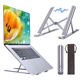 Yanavee Laptop Stand, Aluminium Laptop Stand Height Adjustable with Special Magnetic Design, Foldable Notebook Stand Compatible with Laptops 10-15.6 Inch (Space Grey)