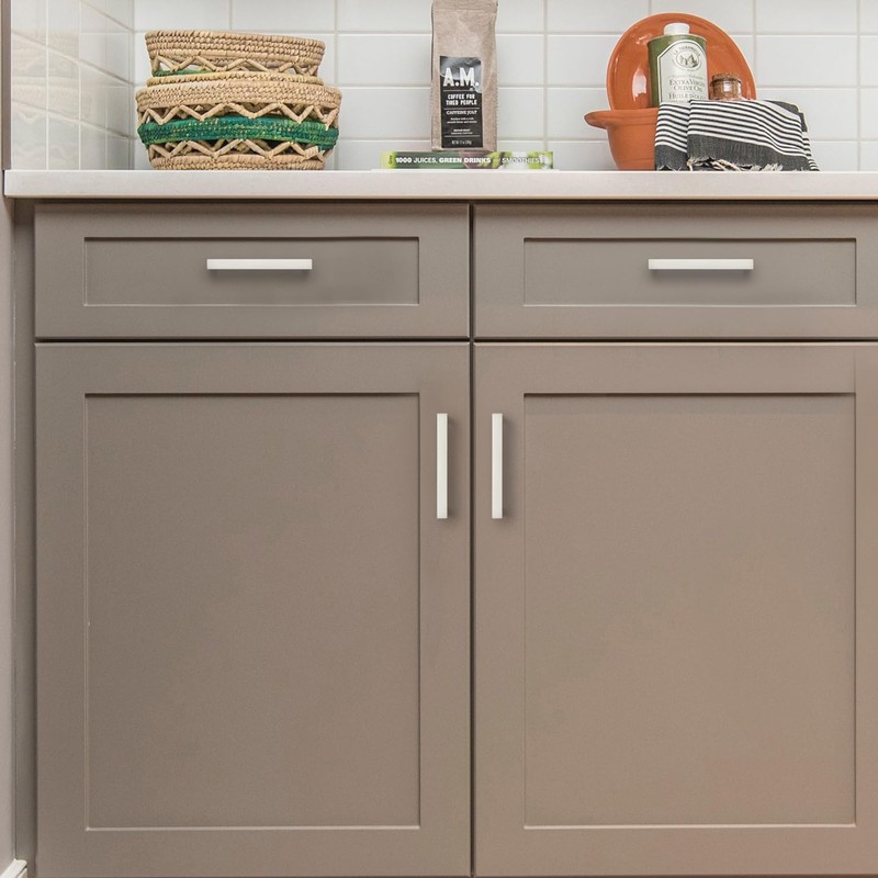 Ravinte 10 Pack Solid Brushed Nickel Kitchen Cabinet Handles Cabinet