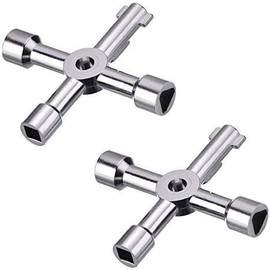 2 Pack Electric Cabinet and Gas Meter Utility 4-Way Key for Multi-application (Silver)