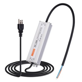 LuckWebs LED Driver 24V 150W Waterproof Power Supply AC 90-130V to DC 24V6.25A Switching Power Supply IP67 Rated Driver Suitable for Indoor Outdoor 24V Series LED Strip Lights and String Lights