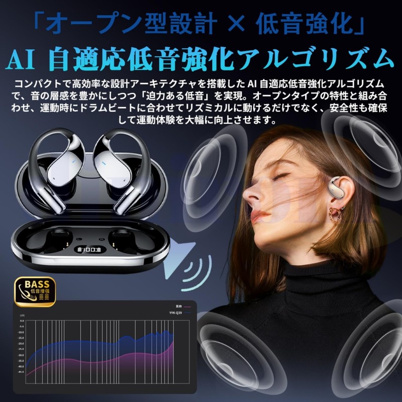 2026 Wireless Earbuds, Non-Blocking Earphones, Bluetooth 5.4, Open-Ear, Over-Ear Type,