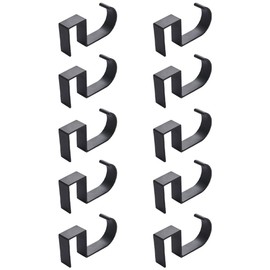 Lyaciomn 10 Shaped Table Edge Hook Student Desk Side Hanging Bag Removable Office Handbag Holders Table Hooks Black