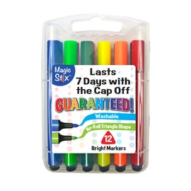 The Pencil Grip Magic Tri Stix, Non-Toxic and Washable Markers For Kids, 12 Assorted Markers, TPG-395
