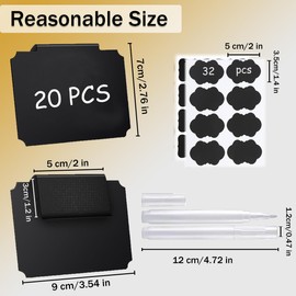 Basket Labels Clip on, Bin Clip Labels for Baskets and Storage 20 Black Removable Chalkboard Label Holders Clip with 32PCS Chalkboard Labels, 2 Chalk Pens - Lnichot (Black-36Pcs)