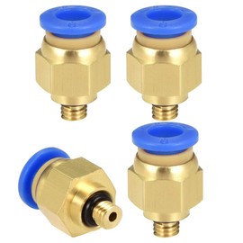 TA-VIGOR 6mm Pneumatic Push to Connect Fittings, M5 Male Thread Quick Connect Straight Coupler, Air Line Push Fit Connectors for Pneumatic Systems and Air Compressors, 8Pcs
