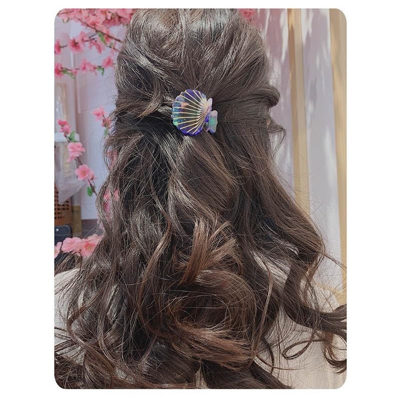 Sea Shell Mini Acrylic Resin Shell Hair Clips - 2Pcs