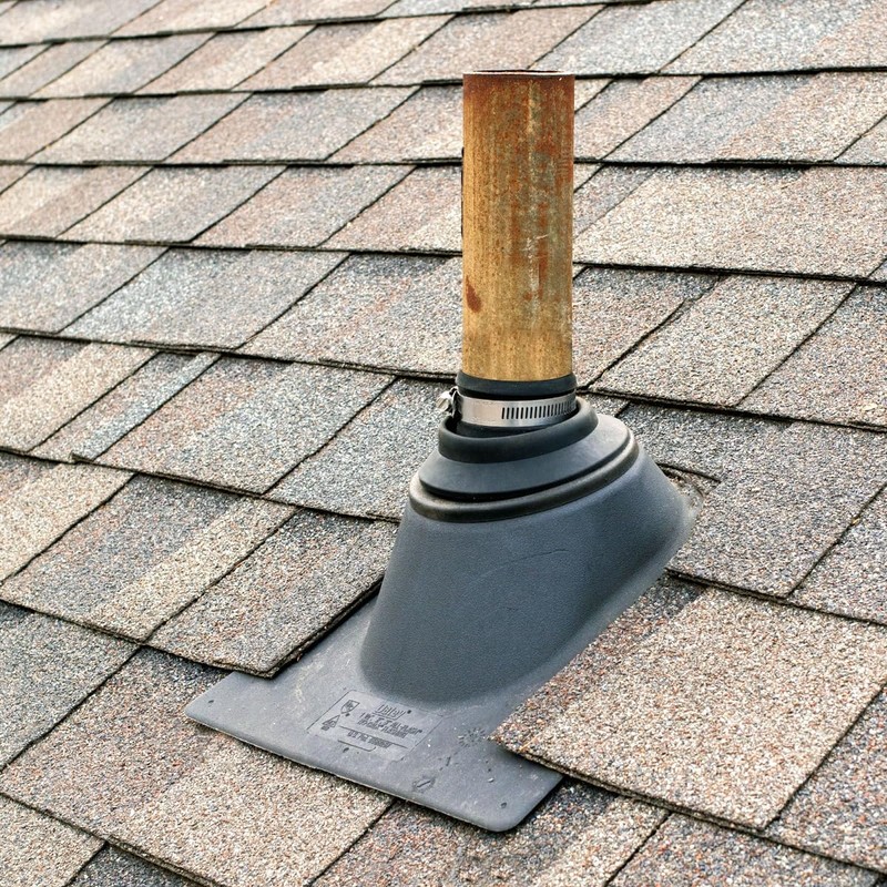 Roof Collar Repair Boot Vent Flashing - Fits 1.5"-2" Pipe,