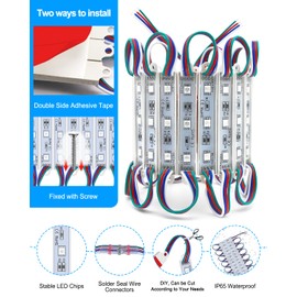 Pomelotree LED Storefront Lights for Business Waterproof Decorative Light for Advertising Letter Signs 4 Set 5050 SMD Window Strip Lights 40ft 80 Pieces LED Module Lights