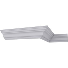Endurathane Tristan Traditional Crown Moulding, 4 3/4"H x 4 3/4"P x 6 3/4"F x 94 1/2"L, Factory Primed