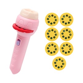 1 Piece Projector with 7 Slides, Flashlight Projector, Story Animation Projector, Movie Image Projector, Baby Toy Projector, Educational Learning Projector (Pink)
